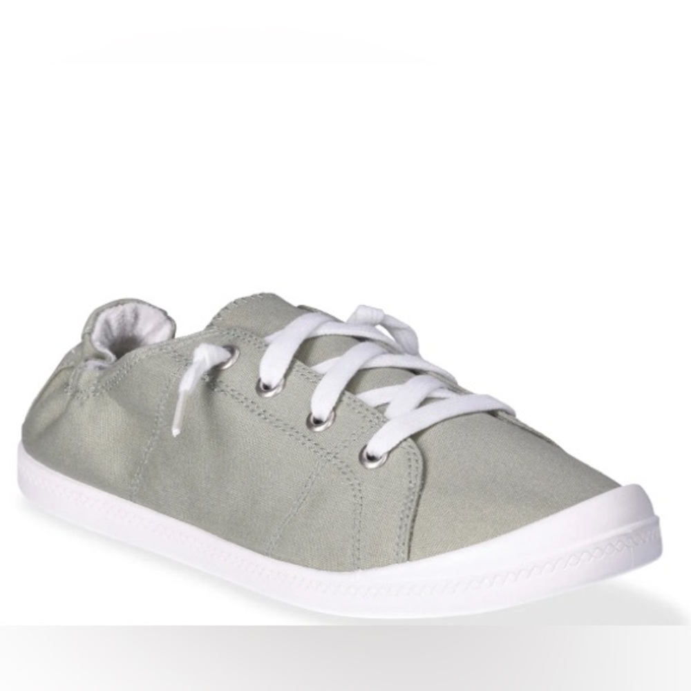 Sage Green Scrunch Back Slip on Sneakers